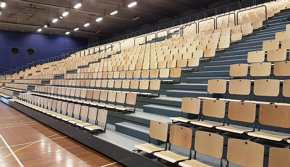 Mobiltribune i idrætshal