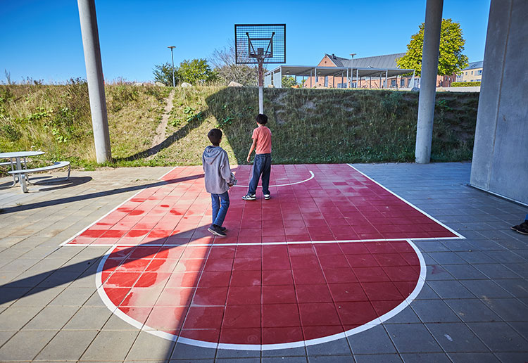 Basketball område på Lisbjerg Skole