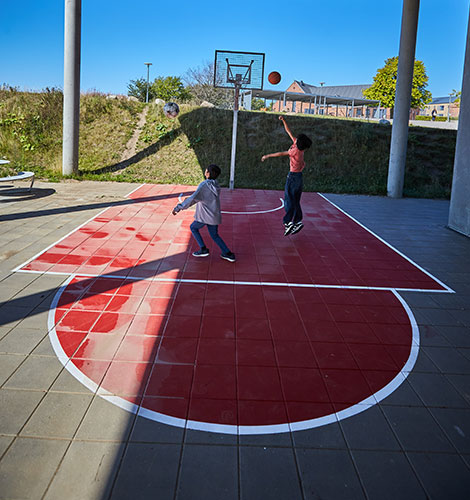 Basketområde på med opstregning
